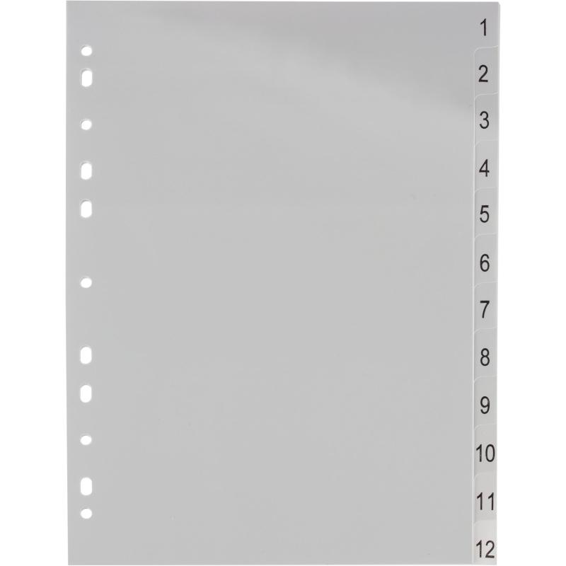 Разделитель листов 12л. цифровые пластик.Комус