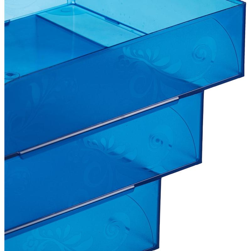 Лоток горизонтальный Комус Русская серия, синий прозрач