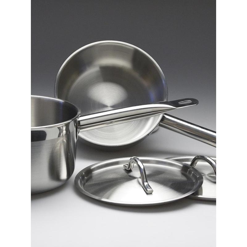 Сотейник с крышкой LUXSTAHL две ручки 6,3л нерж.сталь d=24см h=14см, кт1746