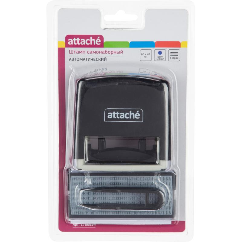 Штамп самонаборный Attache 8/10 стр. 60х40 с рамкой