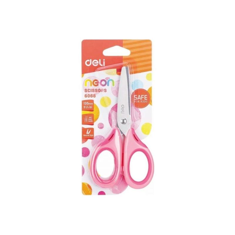 Ножницы детские Deli E6068 Neon 135мм сталь ассорти