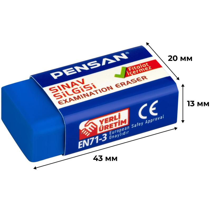 Ластик высокополимерный PENSAN 43х20х13мм, синий, 99909