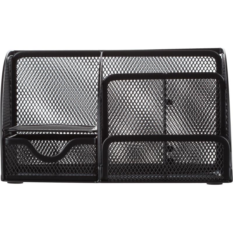 Подставка-органайзер 7отд 125x220x140мм с выдв.ячейкой металл сетка черн