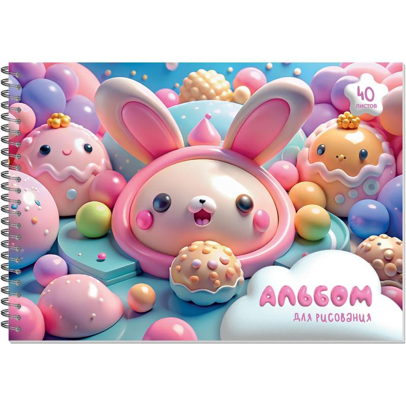 Альбом для рисования Комус Класс Sweet,А4,40л,спираль,в асс,2шт/уп