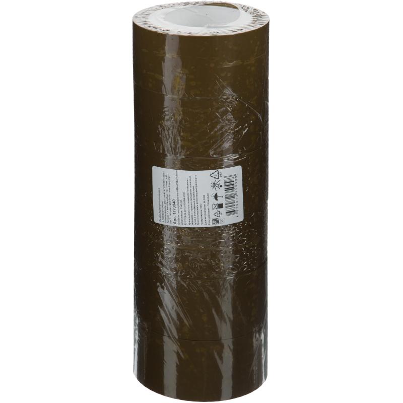 Клейкая лента упаковочная 48мм х 66м, коричневая, 40мкм, 6 шт/уп