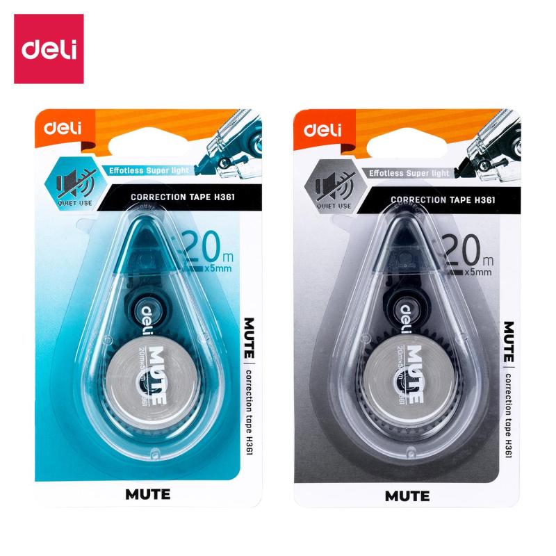 Корректирующая лента Deli Mute EH361 5 мм x 20м беззвучная ассорти блистер