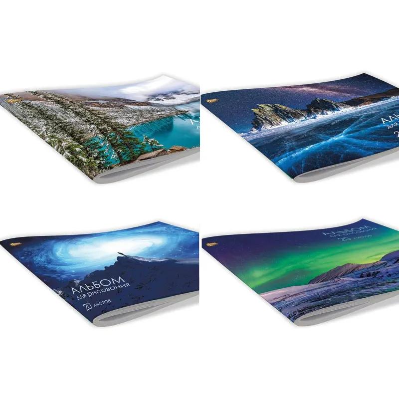 Альбом для рисования Комус Класс Природа 20 л. скрепка А4 ВД 4шт/уп