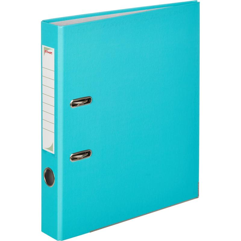 Папка-регистратор Комус Экономи 50мм бирюзовый тиффани,ПБП1,карм.кор,мет.уг