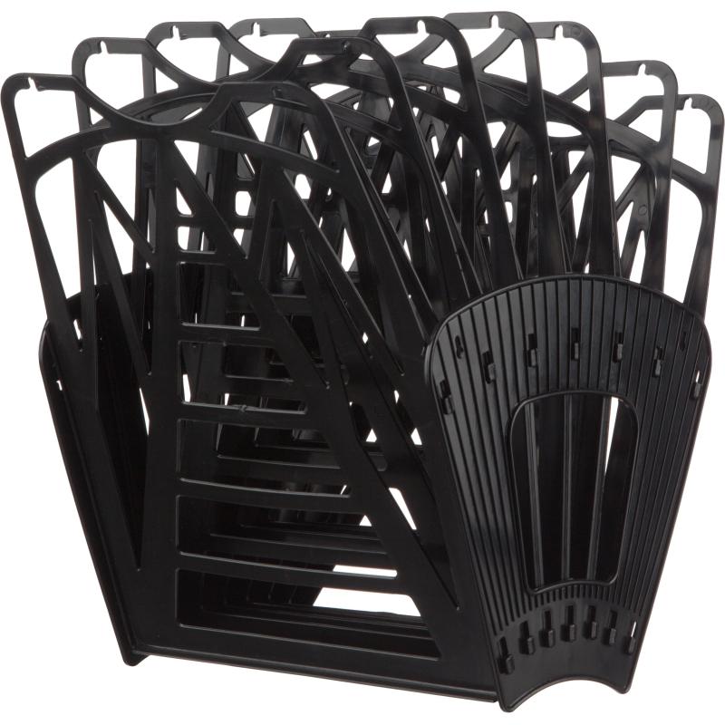 Лоток вертикальный, веер 6отделений, 7секций, черный