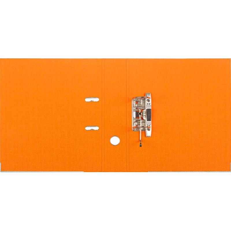 Папка-регистратор Комус Стандарт 75мм  оранжевая, ПБП2, карм.кор., мет.уг