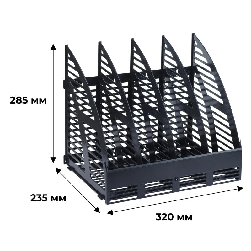 Лоток вертикальный Attache 320мм, 4 отделения сборный черный 2С69
