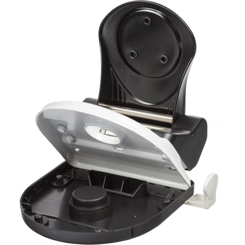 Дырокол Комус MPBK30 до 30 лист., металл, с линейкой и блокиратором, чёрный