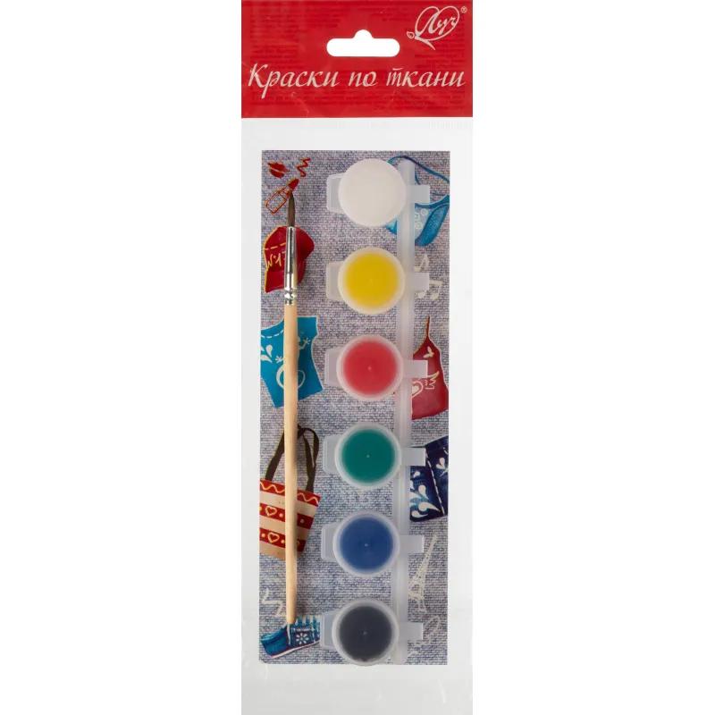 Краски по ткани 6 цв. в блок-таре, 5 мл 32С 2146-08 набор