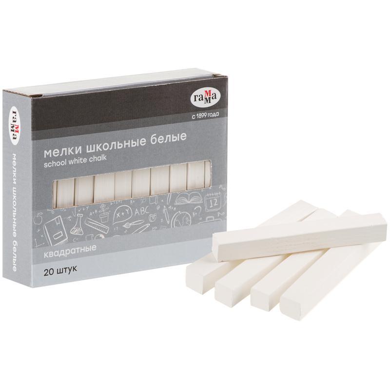 Мел школьный Гамма набор 10цв.,мягкий, квадратная форма, 0909194