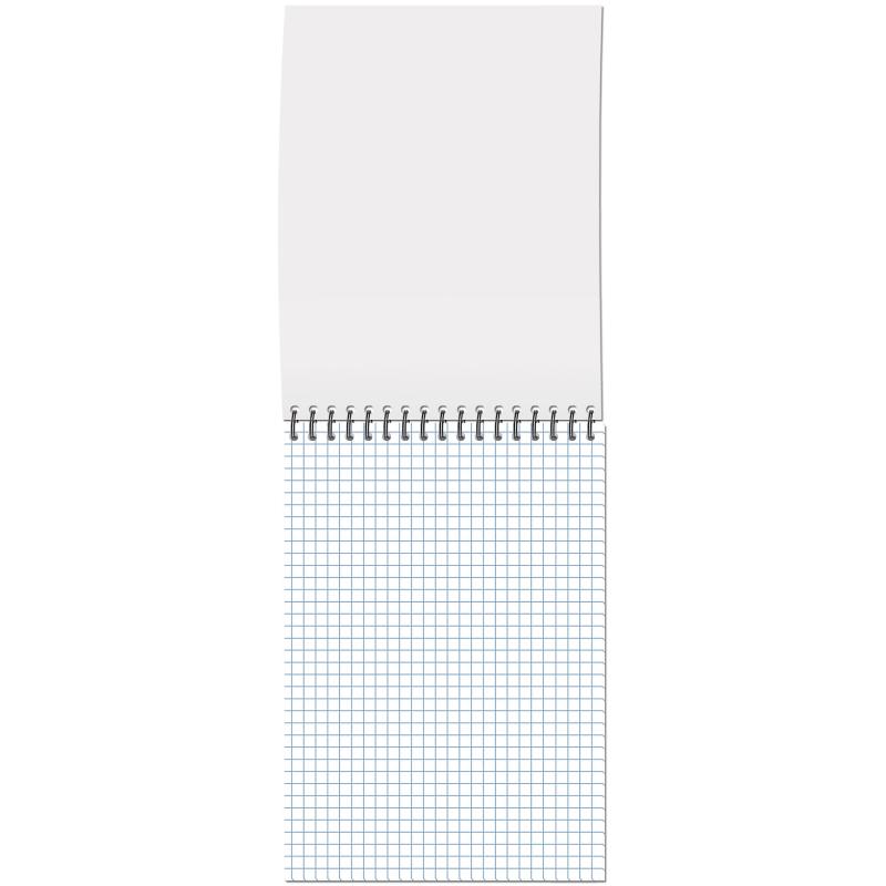 Блокнот А5 60л Attache Metallic Голубой клетка, греб, картон, фольга