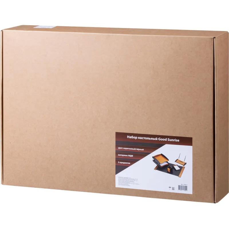 Набор настольный 5M-3A на 5 предметов из МДФ, цвет: коричневый/черный