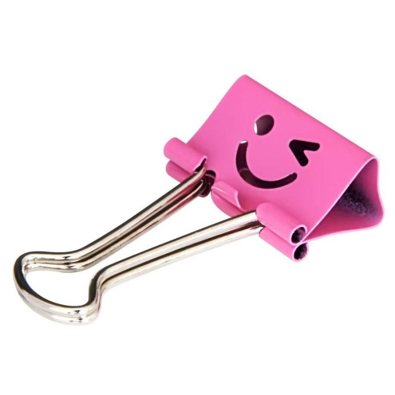 Зажимы для бумаг Deli 8487 Смайлы, 19мм, 40шт/уп в пласт. тубе, в асс