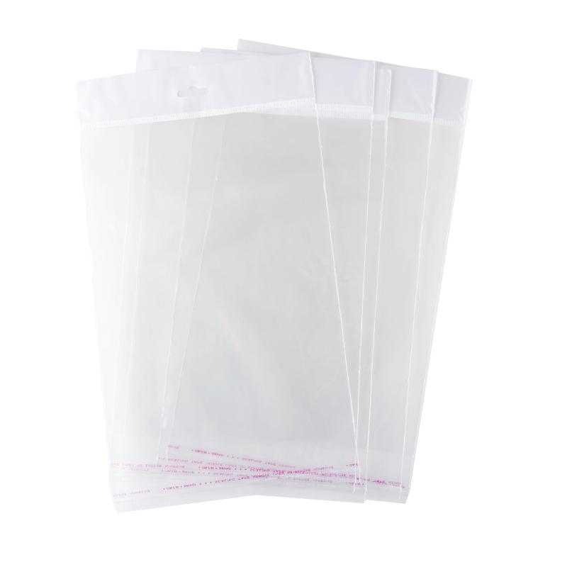 Пакет БОПП 180х250мм +30мм клапан со скотчем, европодвес 25 мкм 100 шт/уп