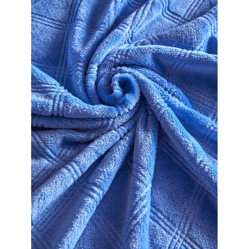 Плед микрофибра Luscan, фактура синий 200х220