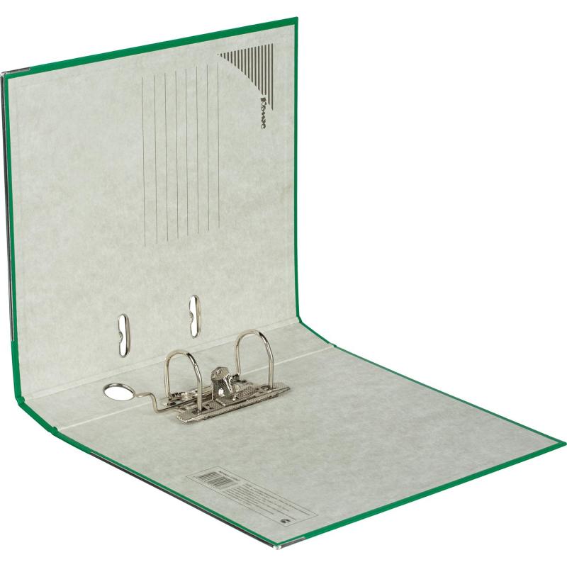 Папка-регистратор Комус Экономи 50мм зеленая, ПБП1, карм.кор., мет.уг