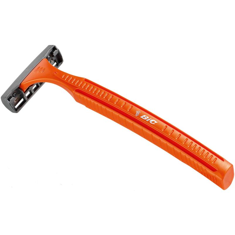 Бритва одноразовая  Муж Бик Сенс 3 лезв увл.полоска П4шт/уп 8729022 оранж