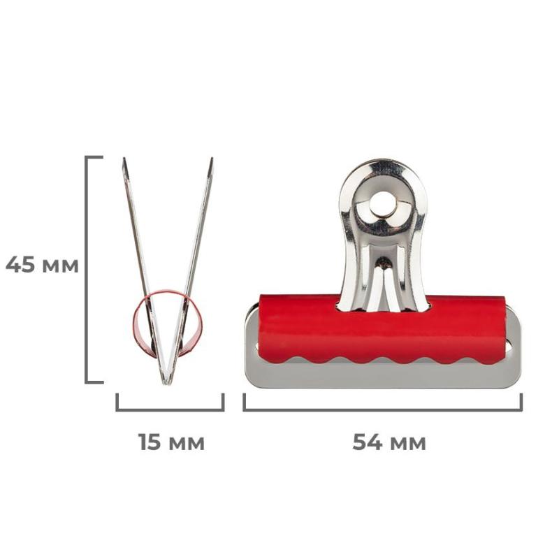 Зажимы для бумаг 57мм 10 шт./уп. Бульдог Комус цветн., картон