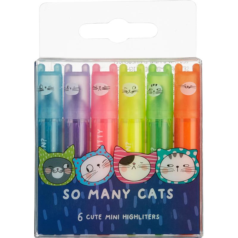 Набор текстовыделителей M&G SO MANY CATS мини 6цв аромат AHM22574