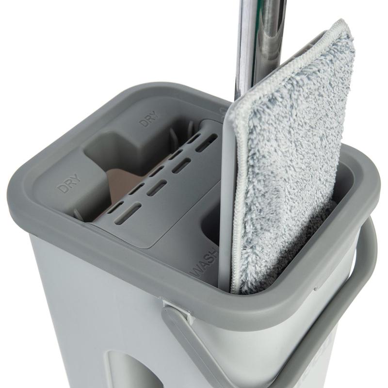 Комплект для уборки швабра плокая с ведром для отжима Compact 2, Home Queen