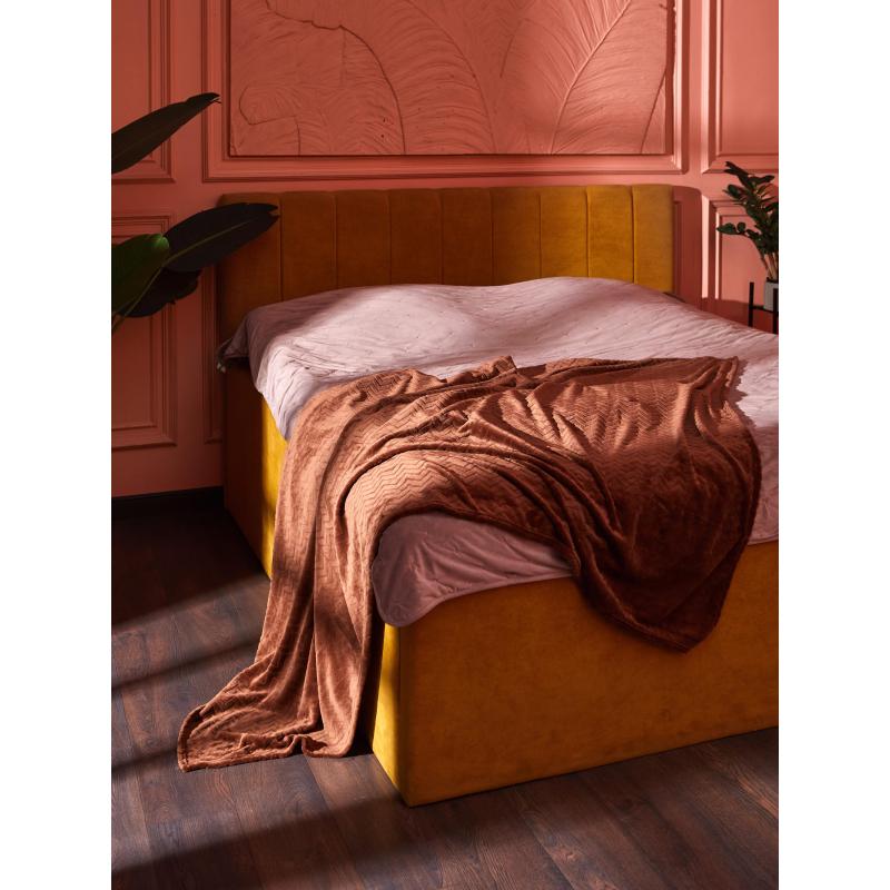 Плед микрофибра Luscan, фактура кофейный 200х220