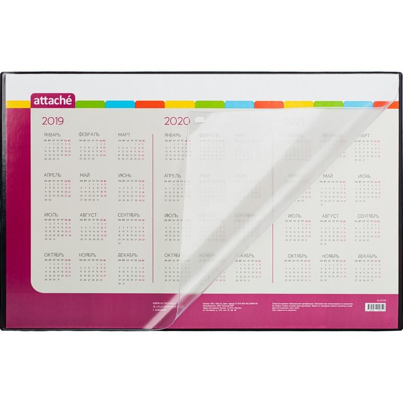 Коврик на стол Attache 59x38см с прозрачным листом календарь на текущий год