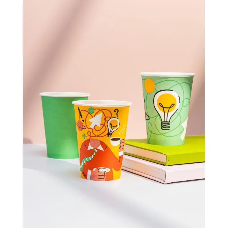 Стакан одноразовый бум 1-сл.350 мл d-90мм ИНСАЙТ (MIX) 50шт/уп