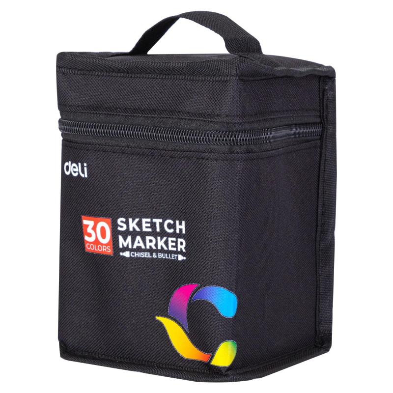 Набор маркеров для скетчинга Deli 30цв, двухстор., E70806-30