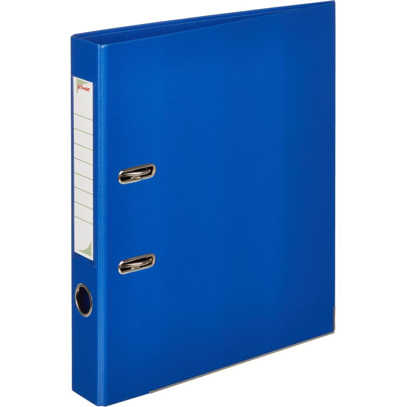 Папка-регистратор Комус Стандарт 50мм синяя, ПБП2, карм.кор., мет.уг