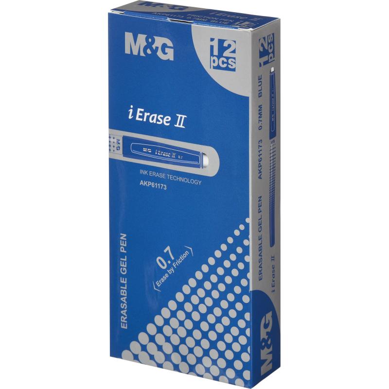 Ручка гелевая стираемая M&G iErase II шар0,7 лин0,5мм синяя AKP61173220700H