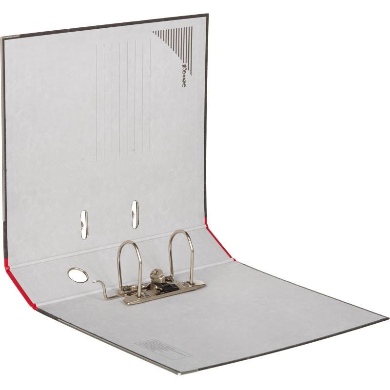 Папка-регистратор Комус мрамор. карт 75мм красн кореш ,бум/бум,карм.кор