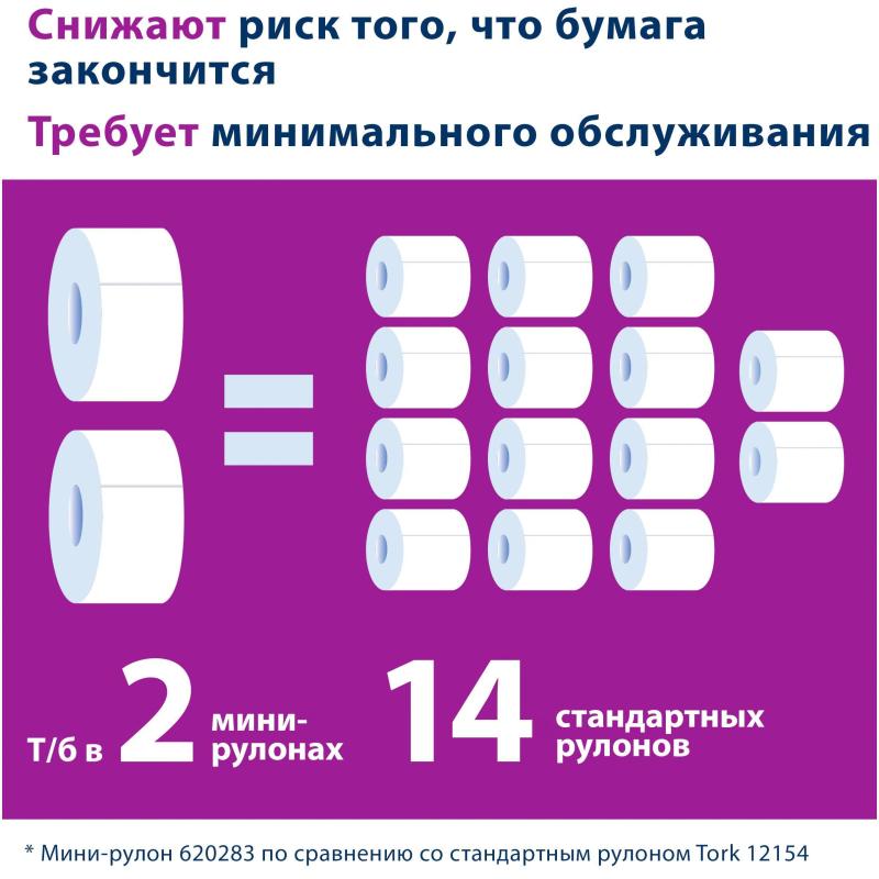 Бумага туалетная д/дисп Торк/Tellus T2 Комфорт в мини 2сл 12рул/уп_120231