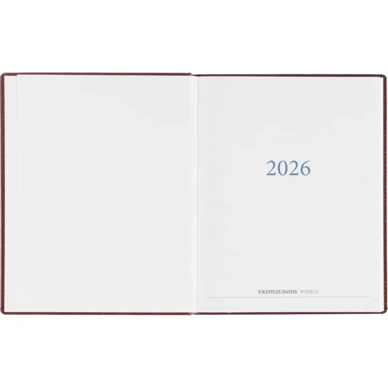 Еженедельник датированный 2026, бордо,А4, 213х265 мм,160 стр,Agenda