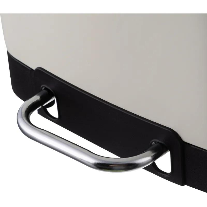 Ведро мусорное с педалью и доводчиком Luscan 6л,бежевое,прямоуг,металл