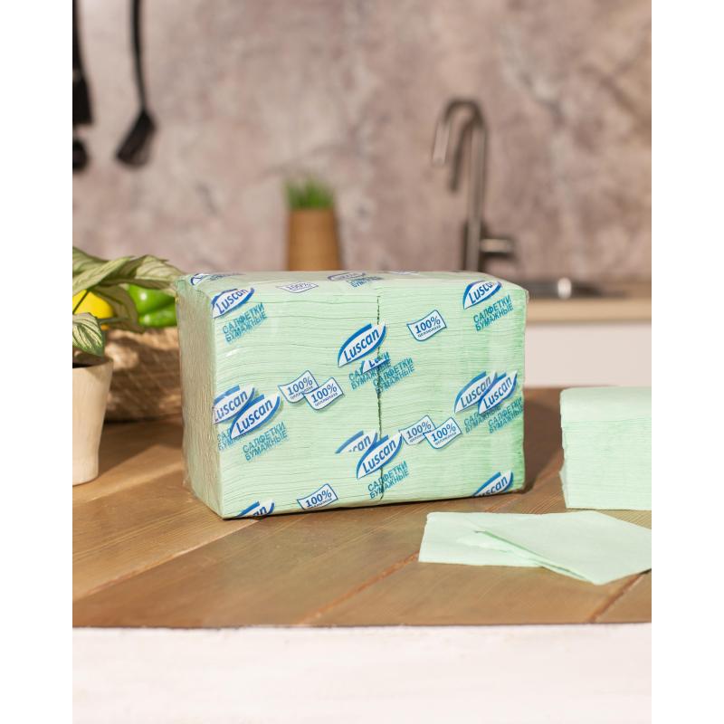 Салфетки бумажные Luscan Profi Pack 1сл24х24пастель салатовые 400 шт/уп