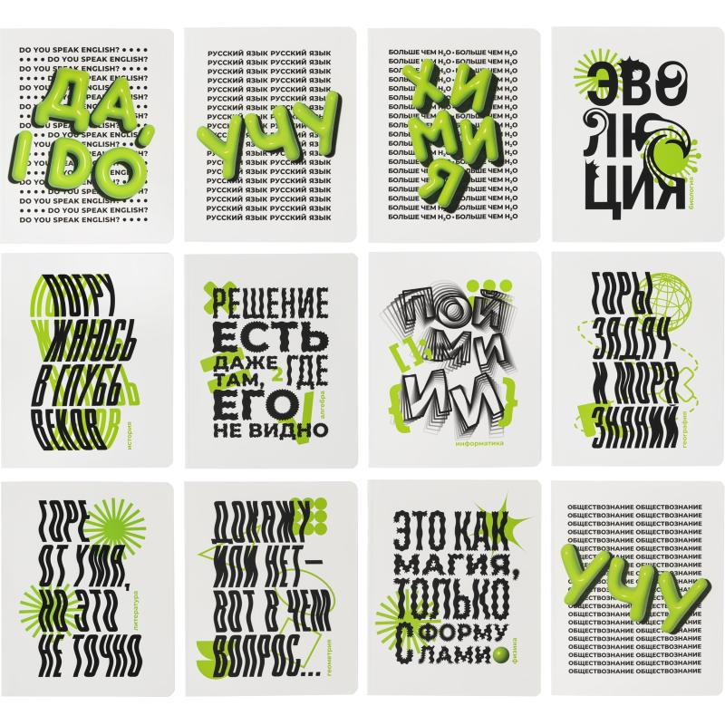 Тетрадь предметная набор Комус Класс   Кириллица 12 шт., 48., А5