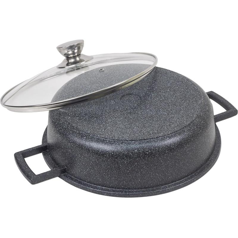 Жаровня 28см с крышкой Panairo Raitens induction, индукция