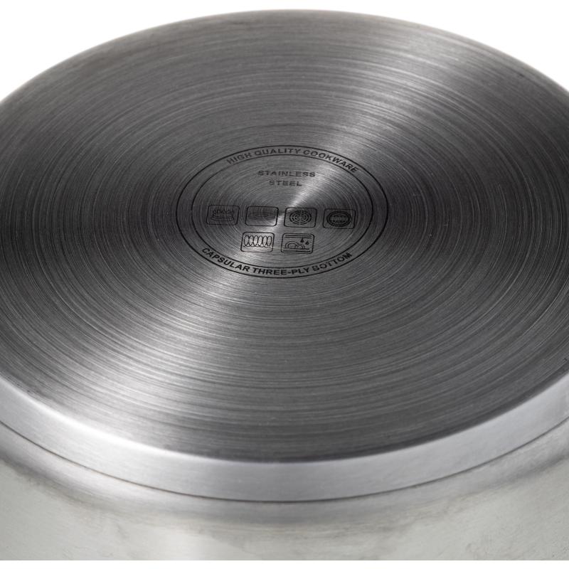 Сотейник 5,1л, нерж сталь,тройное дно,d=235, h=138,с двумя ручками,индукция