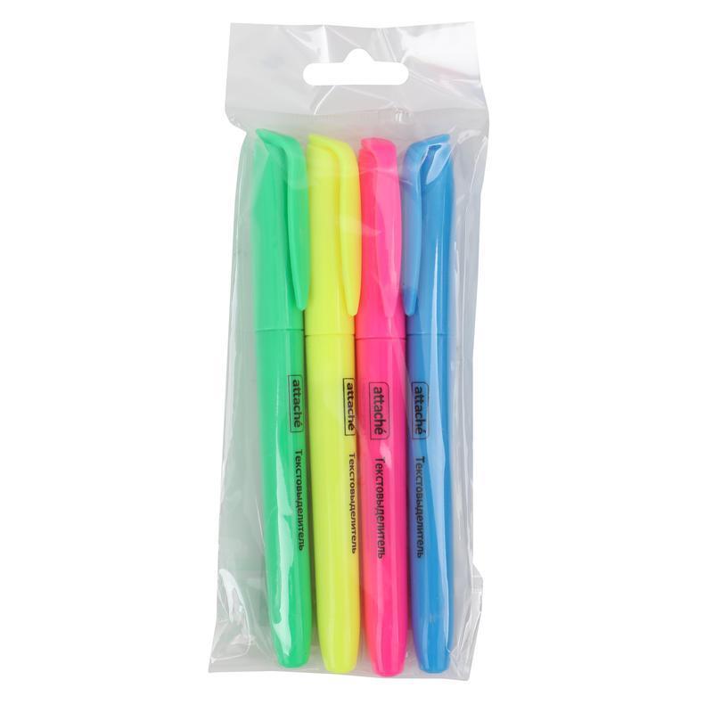 Набор текстовыделителей ATTACHE набор 4цв. 1-3,9 мм