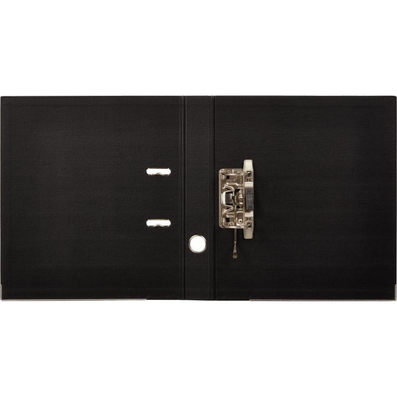 Папка-регистратор Комус Стандарт 50мм черная, ПБП2, карм.кор., мет.уг