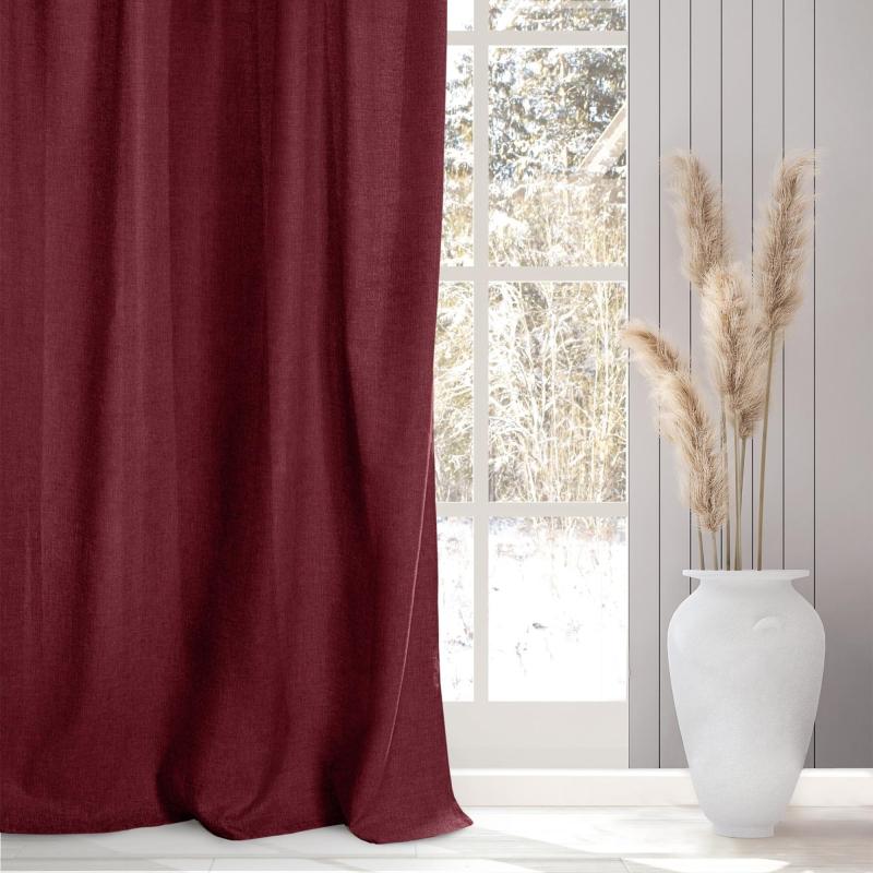 Штора Волшебная Ночь, Рогожка 165х270 см Бордо 791098