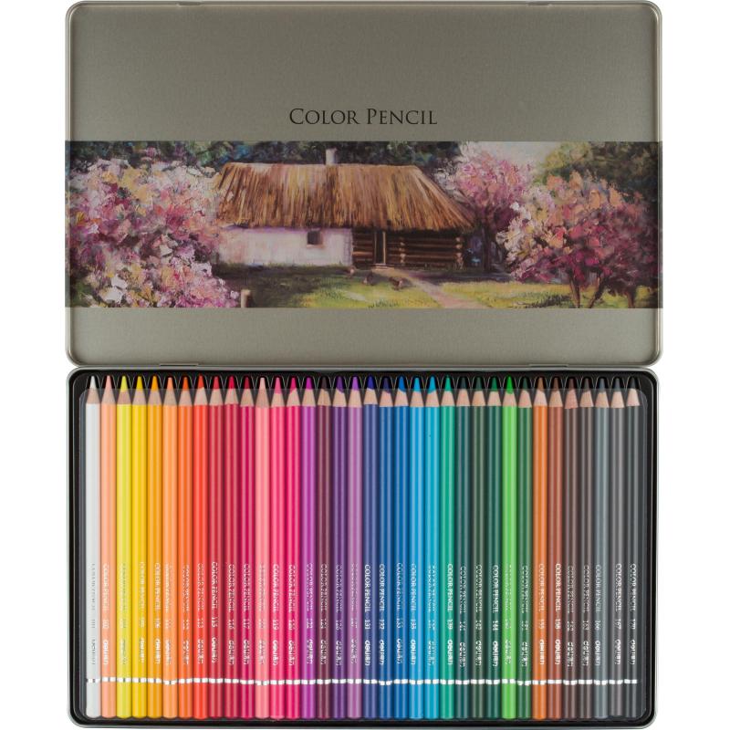 Карандаши цветные Deli липа 36 цв/наб мет.кор. 6566