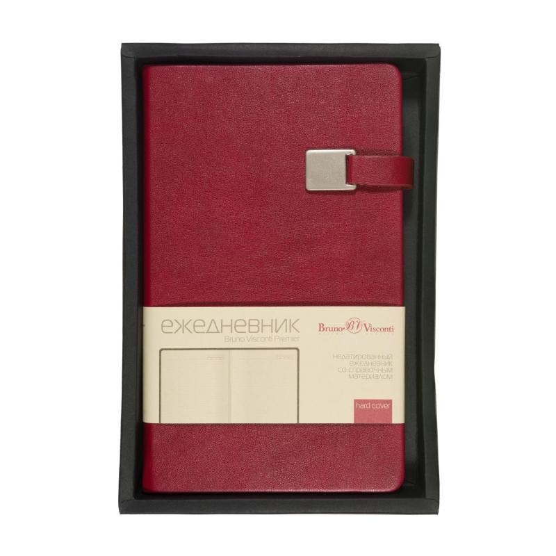 Ежедневник недатированный  А5 Premier (бордовый) 3-686/02