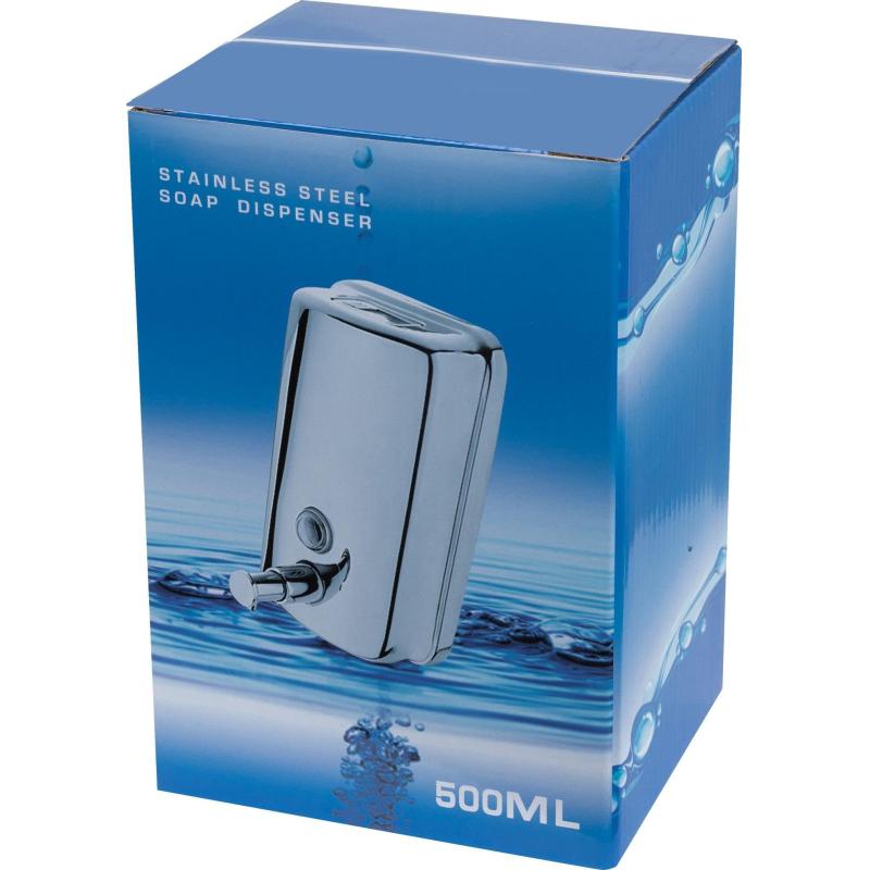 Дозатор для жидкого мыла нержавеющая сталь 500мл глянц 98х108х150 NV-2201