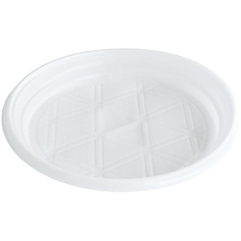 Тарелка одноразовая Комус d 205 мм, бел., ПП, 100шт/уп