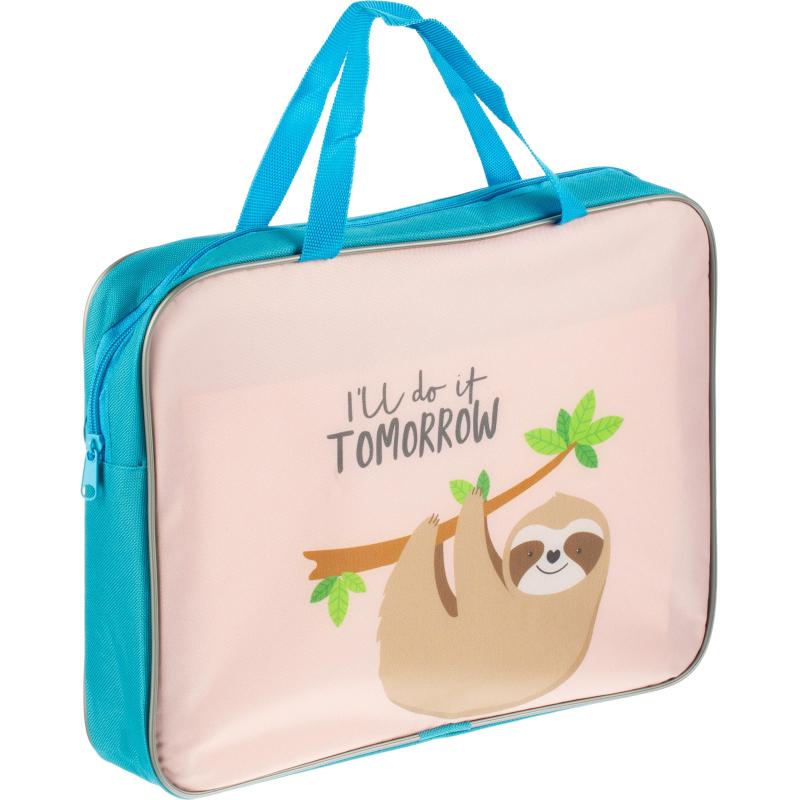 Папка школьника А4 с ручками + твердое дно, ПШ-11, ЗАБАВНЫЙ ЛЕНИВЕЦ 2022